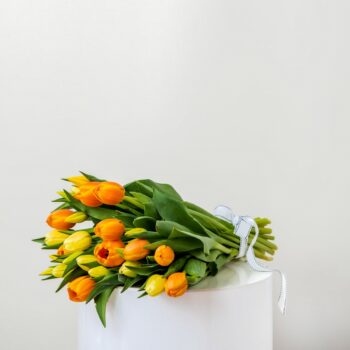 tulip bouquet yellow and orange tulips